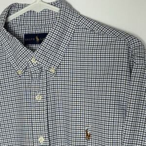 Ralph Lauren Mens XL Plaid Check Button Down Shirt Long Sleeve Multicolor Pony